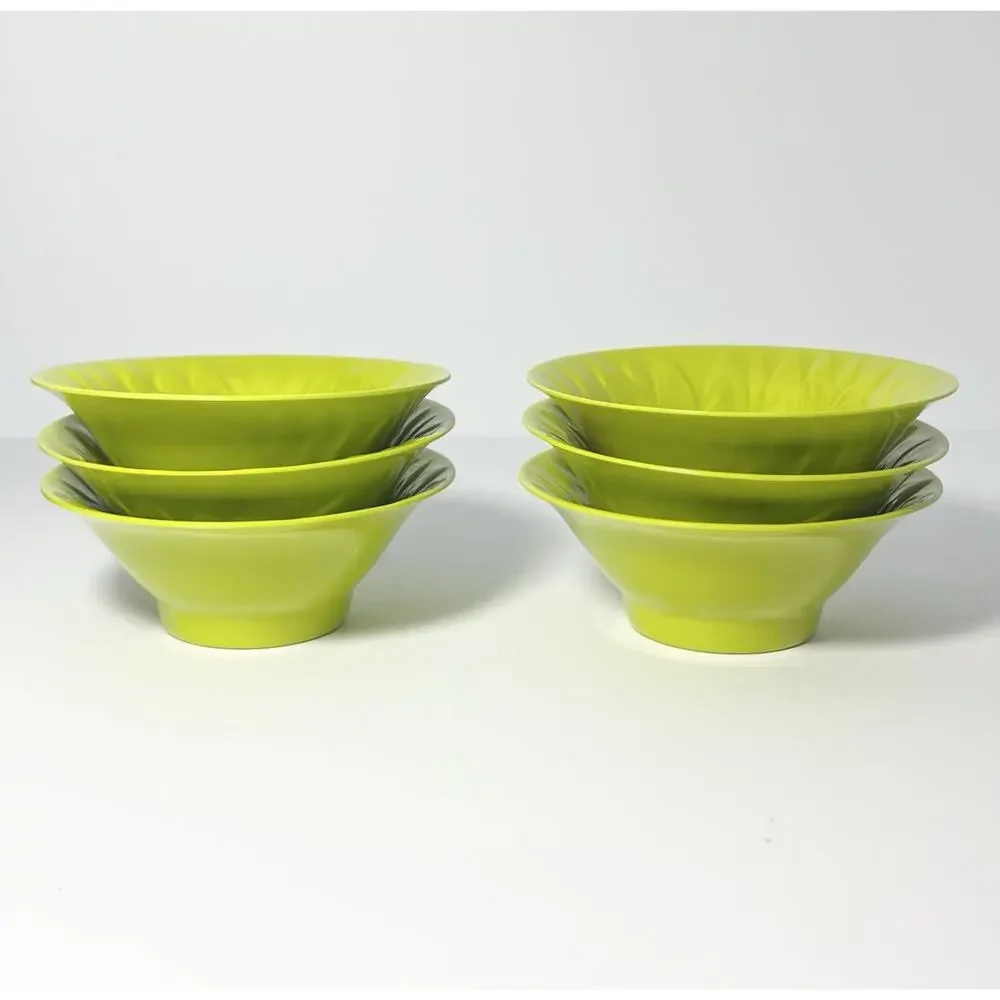 2006 Target Home New 6 Lime Green Flower Melamine Plastic Dip Bowls 6”